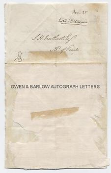 LORD DALHOUSIE (1812-1860) Autograph Letter Signed
