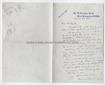 BERNARD VAN DIEREN (1887-1936) Autograph Letter Signed