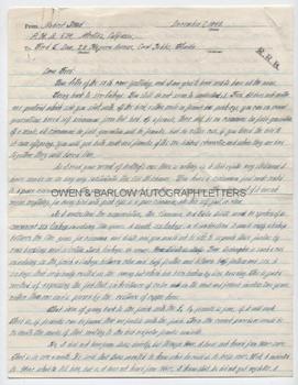 ROBERT STROUD 'THE BIRDMAN OF ALCATRAZ' (1890-1963) Autograph Letter Signed