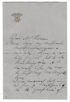 ELIZABETH THOMPSON (1846-1933) Autograph Letter Signed