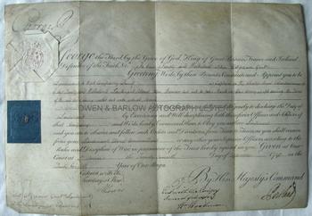 GEORGE III (1738-1820) Signed Commission