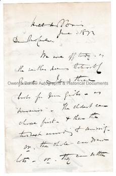 GEORGE VICAT COLE (1833-1893) Autograph Letter Signed
