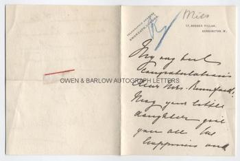 MARIE BREMA (1856-1925) Autograph Letter Signed