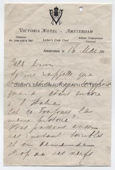 MATA HARI (1876-1917) Autograph Letter Signed