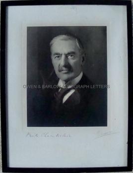 NEVILLE CHAMBERLAIN (1869-1940) Signed Photograph