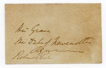 SIR ROBERT PEEL (1788-1850) Autograph Letter Cover Signed