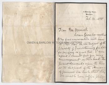 W. E. GLADSTONE (1809-1898) Autograph Letter Signed