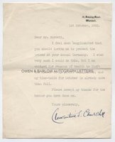 CLEMENTINE CHURCHILL (1885-1977) Typed Letter Signed