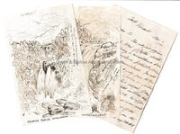 CUTHBERT BEDE (1827-1889) Autograph Letter Signed and Two Ink Drawings