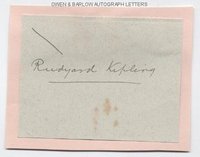 RUDYARD KIPLING (1865-1936) Autograph Signature